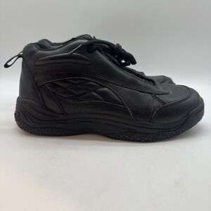 SafeTrax Oil & Slip Resistant Shoes Men's 8 Black Lace Up Low Top Work Mid Top